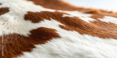 Close-up Texture of Brown and White Animal Hide with Soft, Silky Fur photo