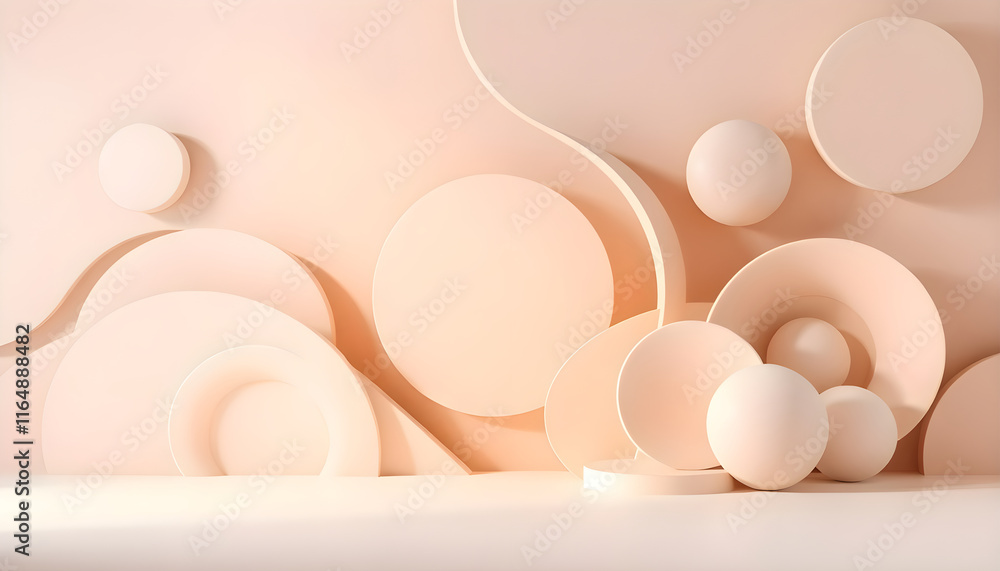 Fototapeta premium Elegant geometric 3d shapes backdrop. Abstract elegant background.