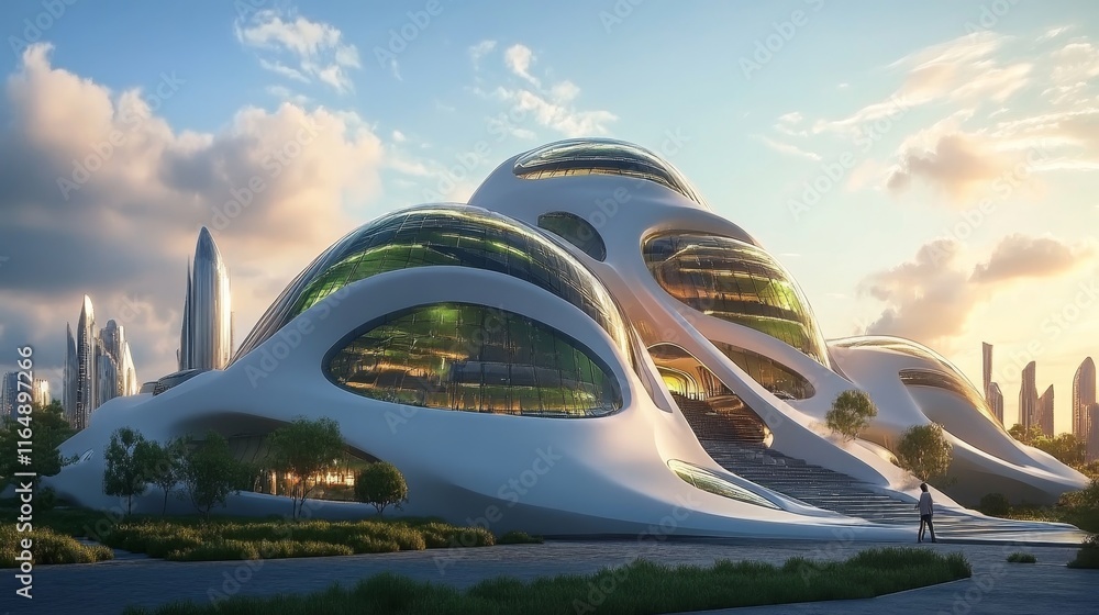 Futuristic future industry concept Futuristic future industry concept