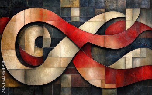 Elegant Art Deco flowing with geometric grace. Generative AI