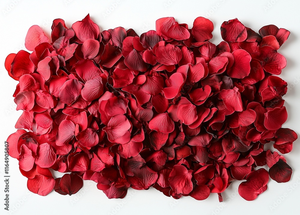 Flat lay of red rose petals, corner arrangement. Flat lay of red rose petals, corner arrangement.