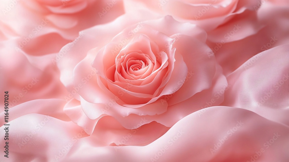 Delicate pink roses and silk petals create a serene, romantic ambiance, ideal for wedding invitations, floral arrangements, or Mother's Day celebrations. Delicate pink roses and silk petals create a serene, romantic ambiance, ideal for wedding invitations, floral arrangements, or Mother's Day celebrations.