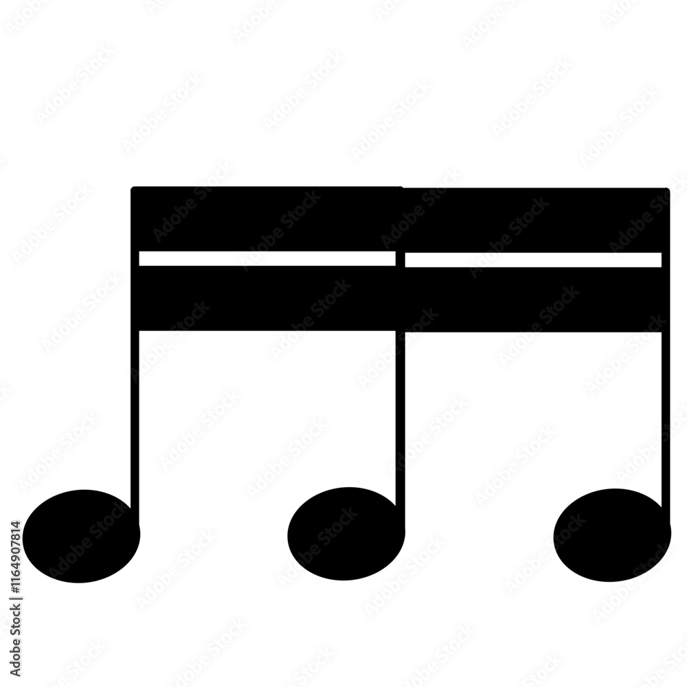 Music notes symbol. music notes icon. Vector illustration. Silhouette Music notes symbol. music notes icon. Vector illustration. Silhouette