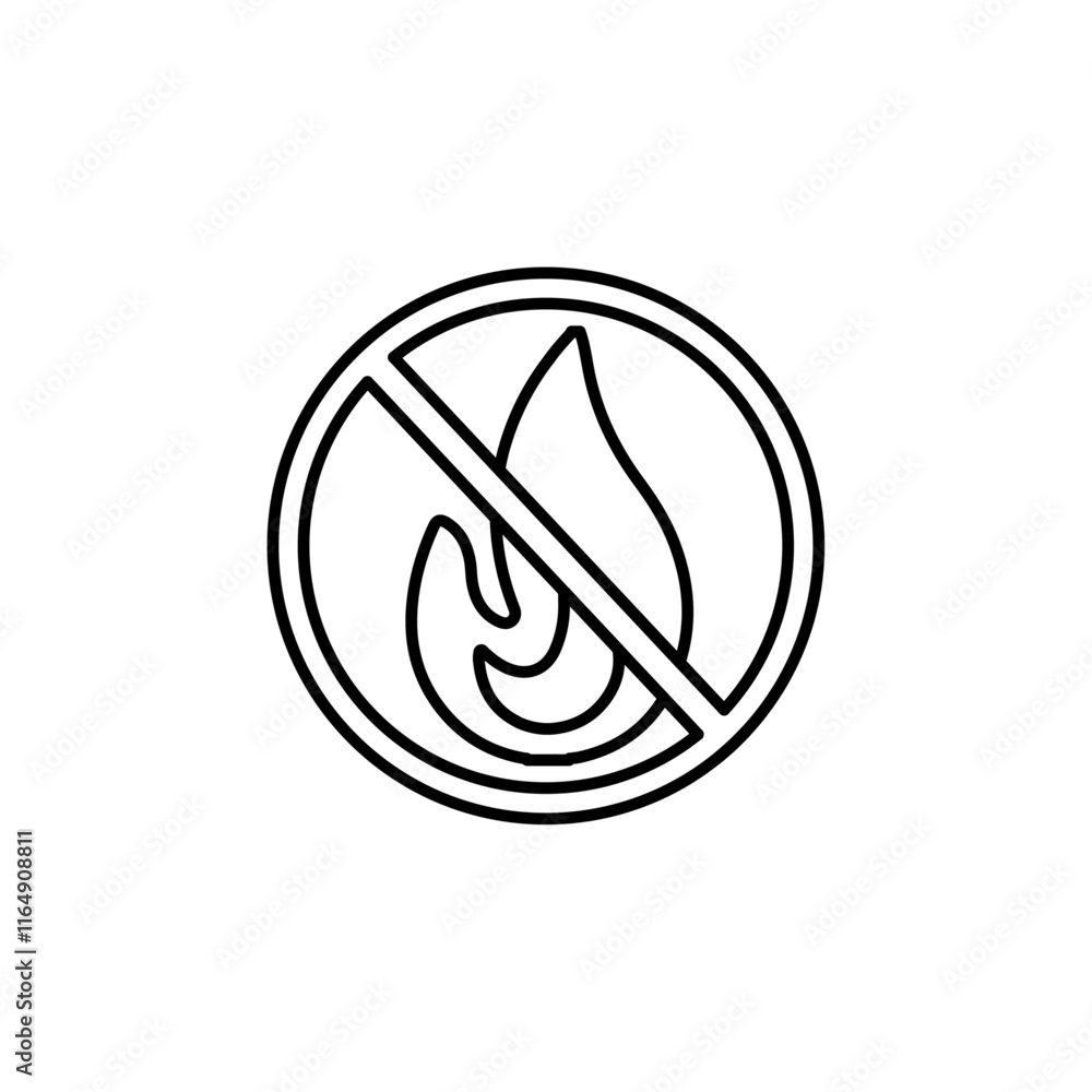 no fire icon vector symbol isolated no fire icon vector symbol isolated