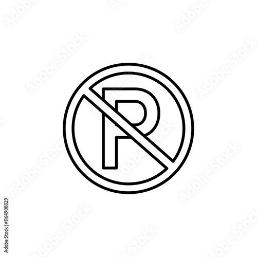 no parking sign icon vector symbol isolated