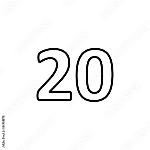 num 20 icon vector symbol isolated