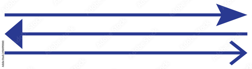 Horizontal dual sided long straight arrow signs. Black, red, stock pointer, direction, position symbol and double arrow icon isolated on white background. Vector graphic illustration Horizontal dual sided long straight arrow signs. Black, red, stock pointer, direction, position symbol and double arrow icon isolated on white background. Vector graphic illustration