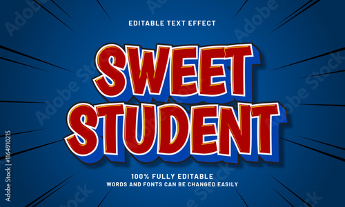 sweet student editable text effects with a kids and school theme