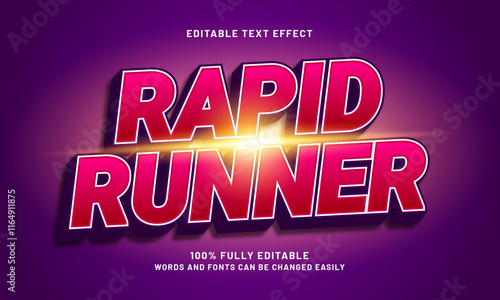 rapid runner editable text effects with a race and speed theme