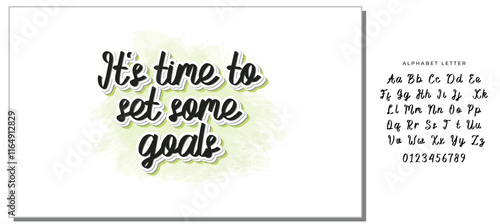 It's time to set some goals, Vector illustration isolated on white background. Concept of personal scheduling template. Hand Drawn typography / lettering design.Perfect for cover,poster,diary,planner.