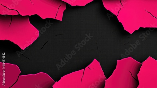 Torn abstract background idea. Colorful cracked background design in vivid pink and black. Ideal for creative projects.