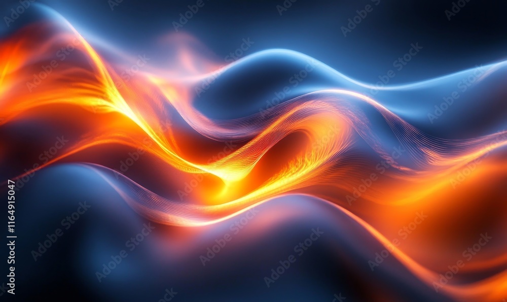 Obraz premium Light bending and refracting in an abstract form. Generative AI