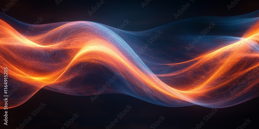 Fototapeta premium Light bending and flowing in smooth abstract curves. Generative AI