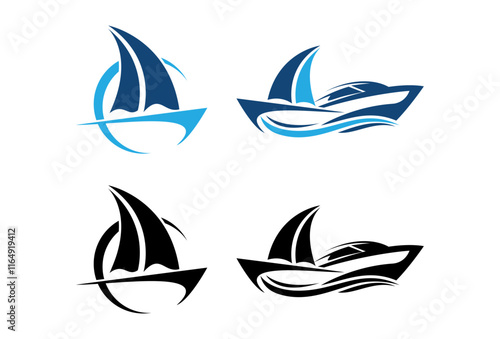 Set of Premium Ship logo template