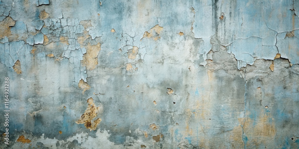 Textured Wall Surface with Aged Paint and Flaking Plaster Showing Extensive Damage Textured Wall Surface with Aged Paint and Flaking Plaster Showing Extensive Damage