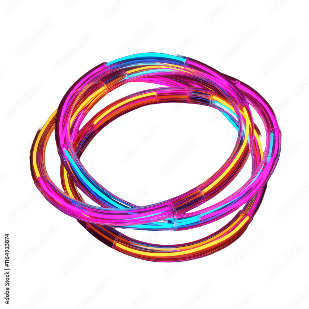 Colorful Neon Tubes Twisted in Abstract Shape Emitting Vibrant Glow on Dark Background, Creating a Dynamic Visual Experience of Light and Motion Colorful Neon Tubes Twisted in Abstract Shape Emitting Vibrant Glow on Dark Background, Creating a Dynamic Visual Experience of Light and Motion