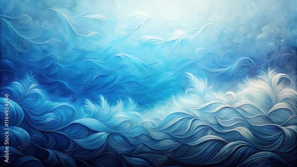 Abstract Ocean Waves A Serene Blue and White Swirling Design of Intertwined Currents and Gentle Undulations Abstract Ocean Waves A Serene Blue and White Swirling Design of Intertwined Currents and Gentle Undulations