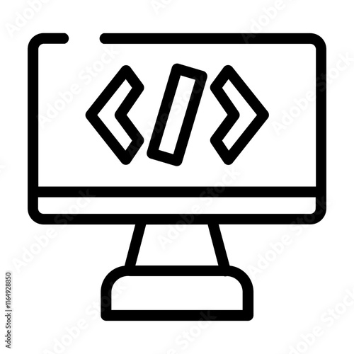 game programming Line Icon