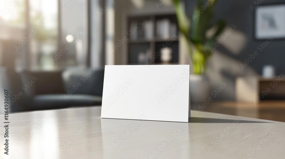 Plain white business card mockup on table, showcase design. mockup invitation Plain white business card mockup on table, showcase design. mockup invitation