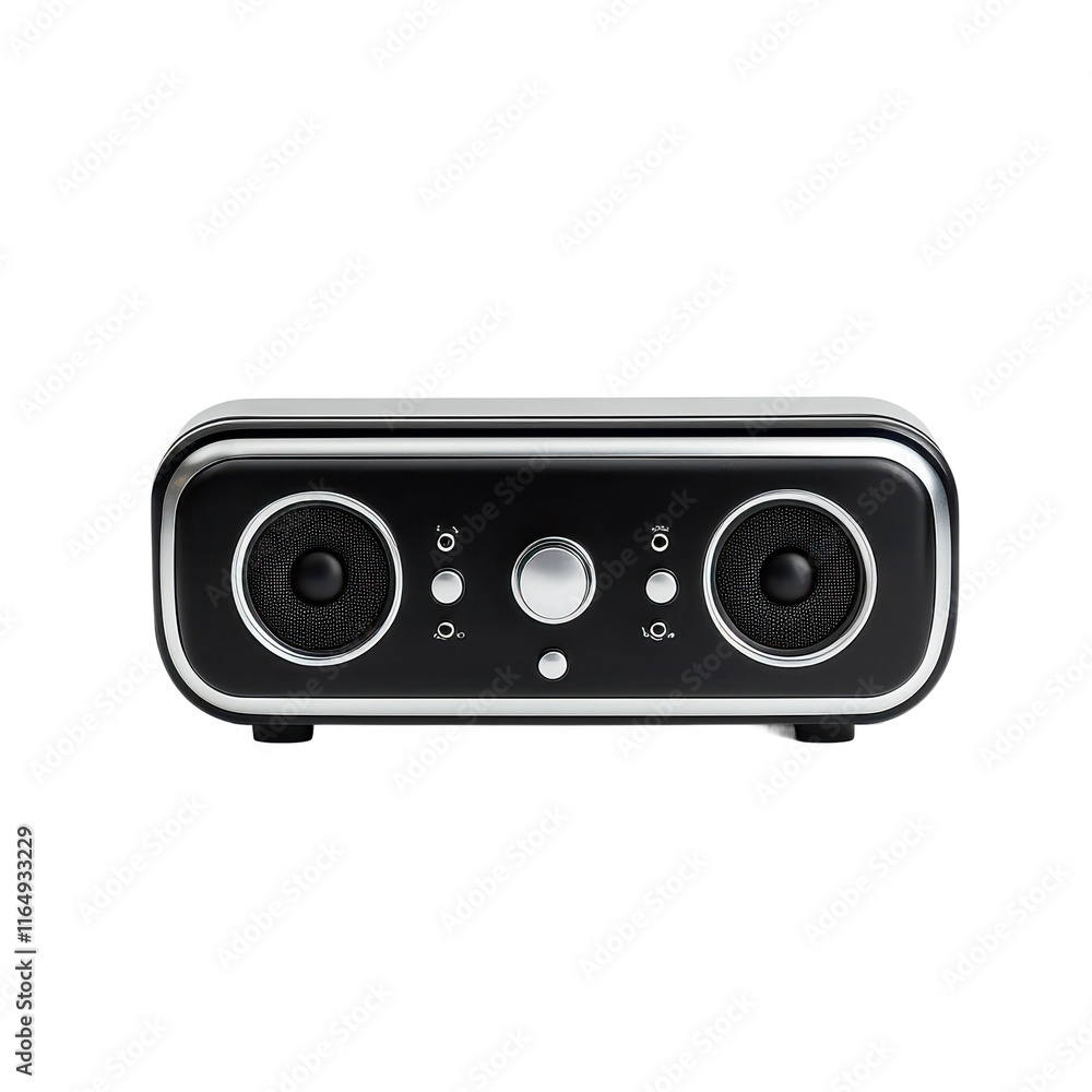 Modern Black and Silver Entertainment Speaker System Modern Black and Silver Entertainment Speaker System