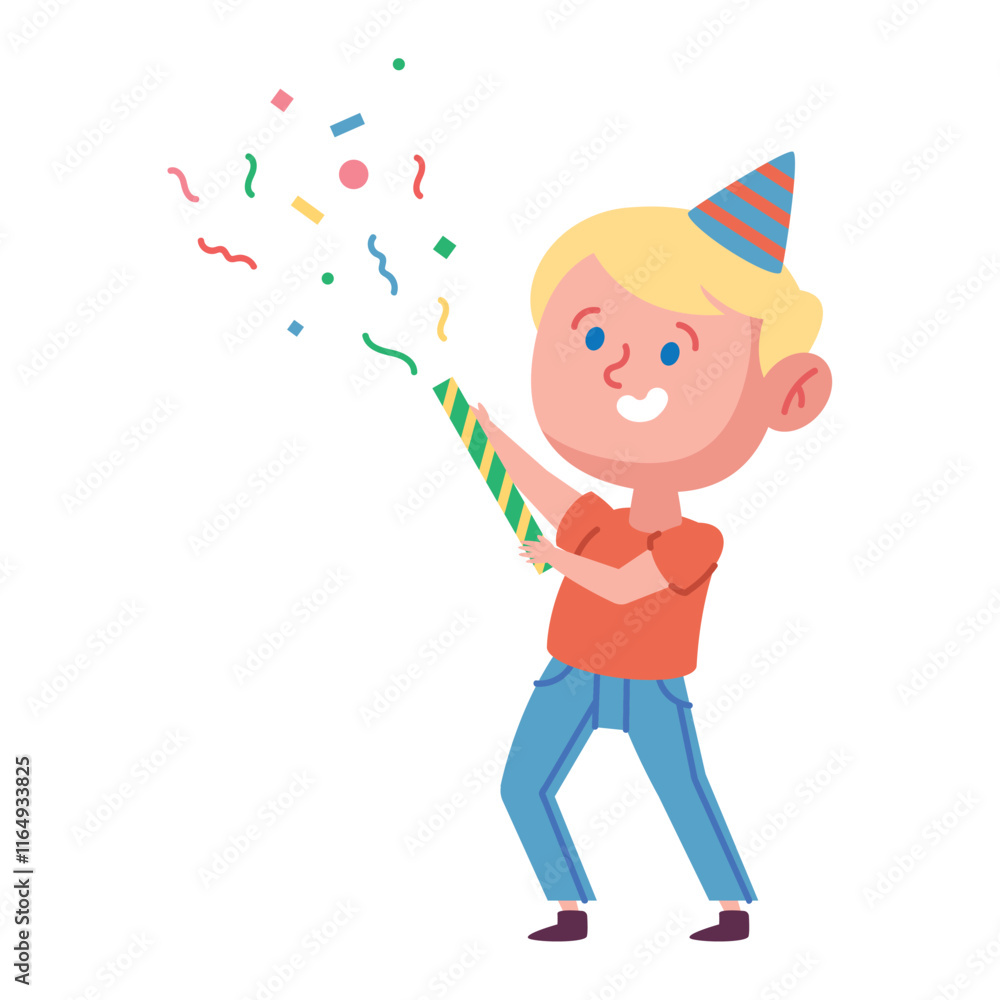 boy with party hat celebrating boy with party hat celebrating