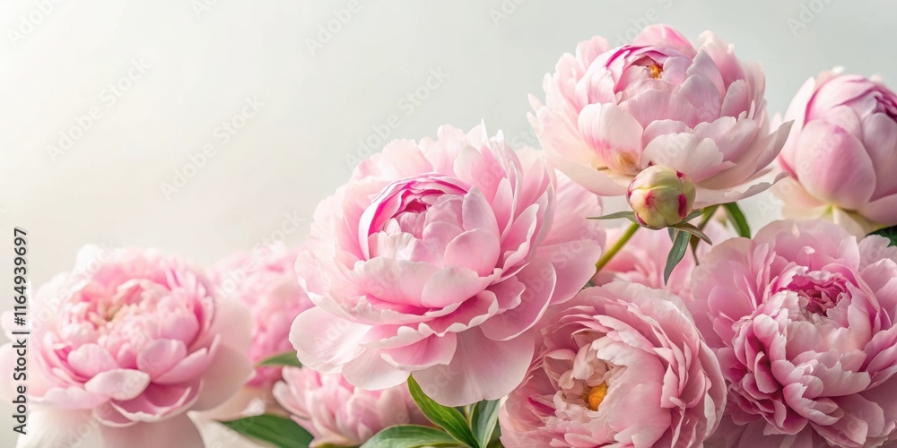 Pastel Pink Peony Flowers on White Background , floral background, gentle, floral background, gentle, nature, spring Pastel Pink Peony Flowers on White Background , floral background, gentle, floral background, gentle, nature, spring