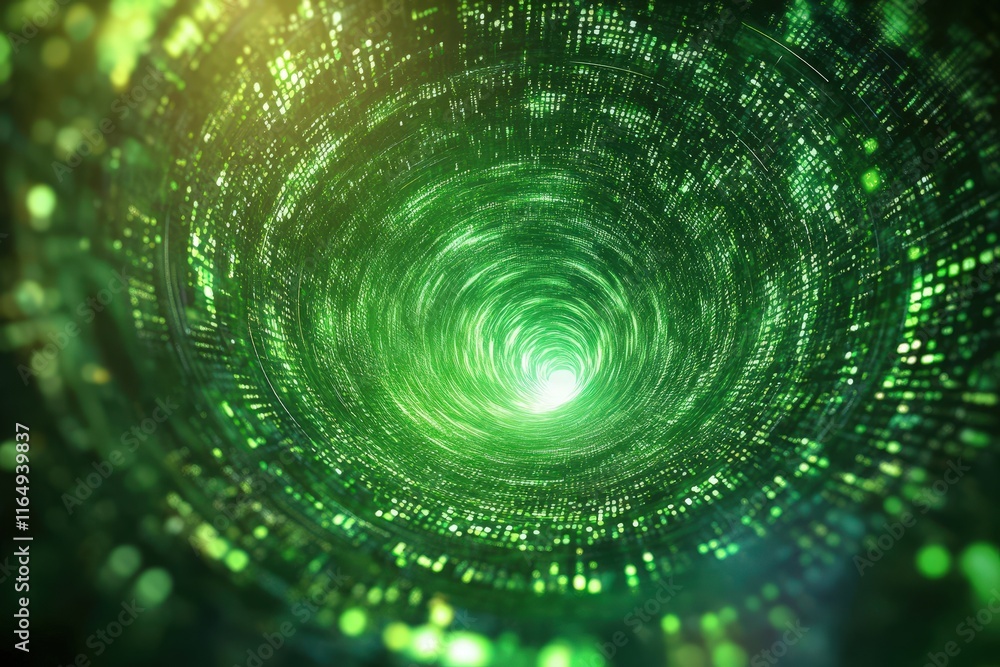 Green Digital Data Vortex Tunnel Abstract Green Digital Data Vortex Tunnel Abstract