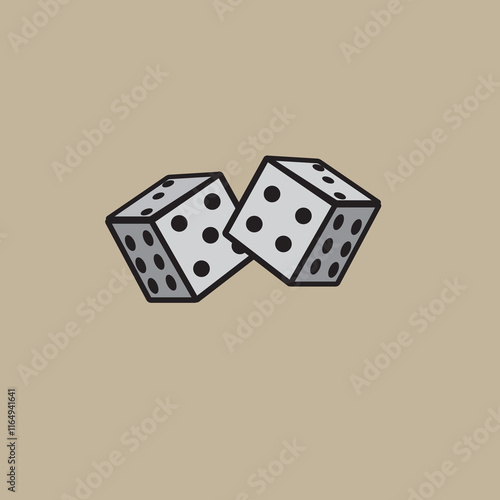 illustration vector graphic of  two dice 