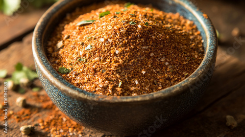 Wallpaper Mural Spice blend in a rustic bowl placed on a wooden surface with herbs Torontodigital.ca