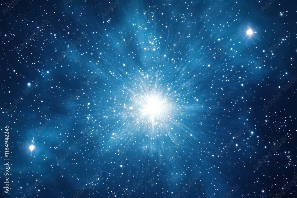 Celestial Explosion Bright Starburst in Dark Space Celestial Explosion Bright Starburst in Dark Space