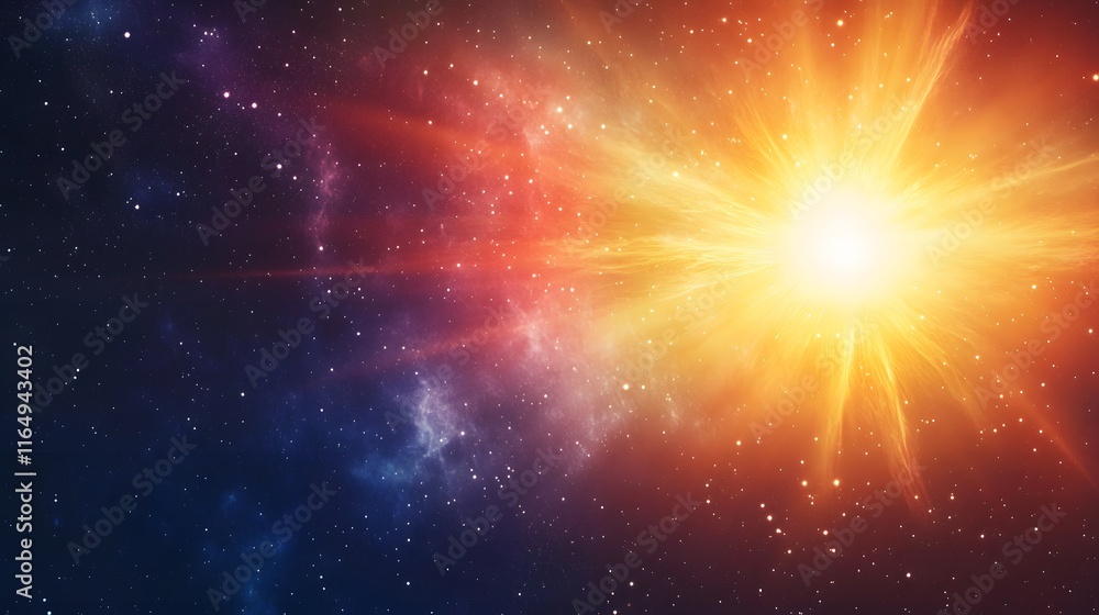 Fototapeta premium Cosmic Explosion Stellar Burst In Space Nebula