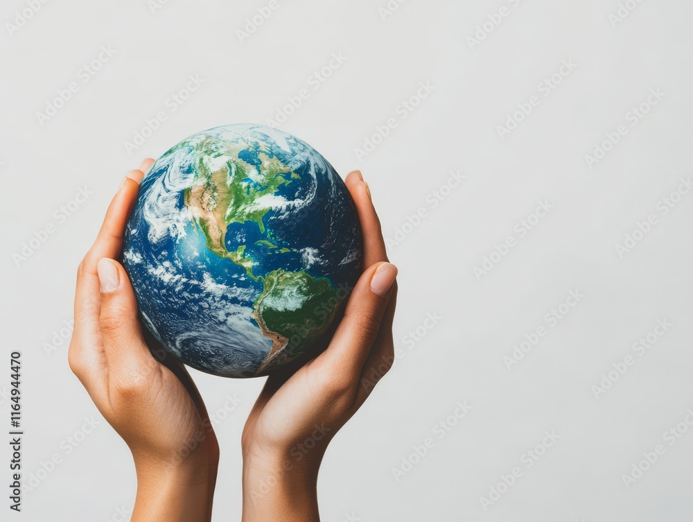 A pair of hands holding a globe, symbolizing care for the Earth and environmental awareness. A pair of hands holding a globe, symbolizing care for the Earth and environmental awareness.