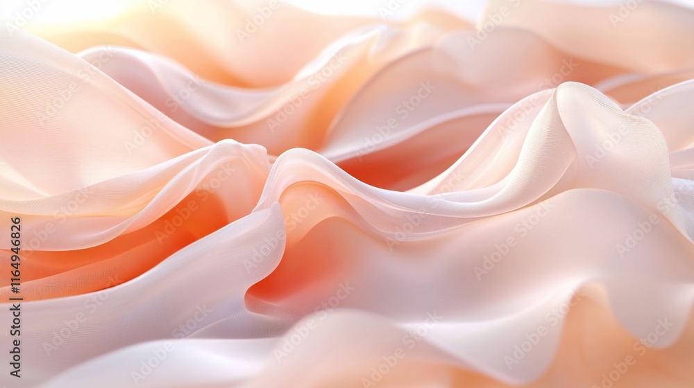Obraz premium Soft peach and white silk fabric texture.
