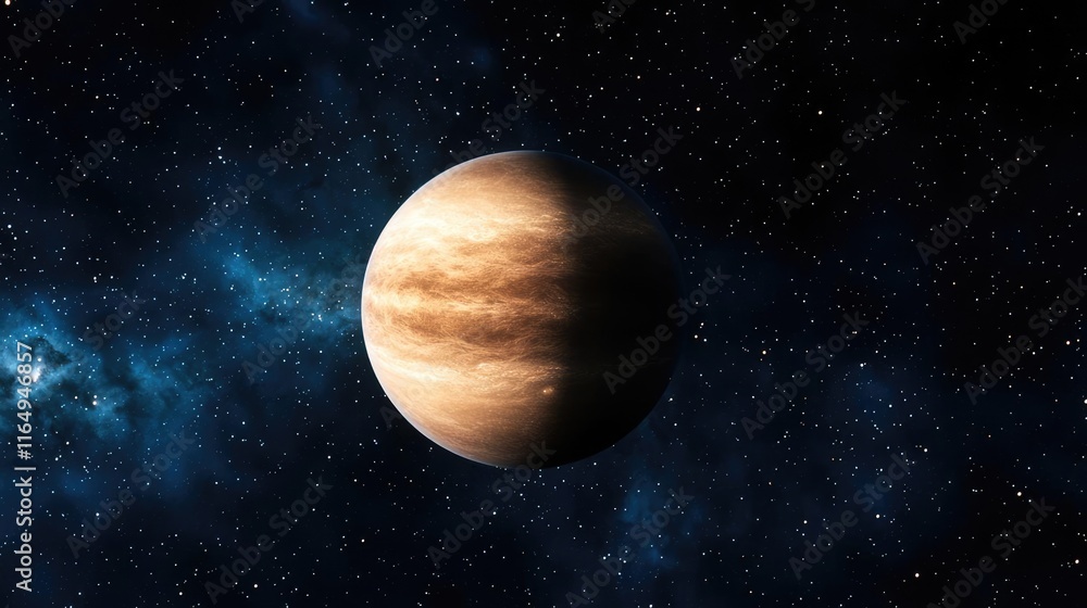 Cosmic abstract background concept. A stunning view of planet Venus in the vastness of space with starry background. Cosmic abstract background concept. A stunning view of planet Venus in the vastness of space with starry background.