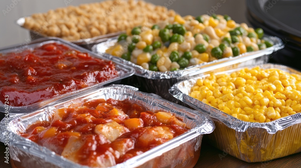 Diverse Range of Packaged Frozen Meals Ready for Quick Cooking and Easy Serving Diverse Range of Packaged Frozen Meals Ready for Quick Cooking and Easy Serving