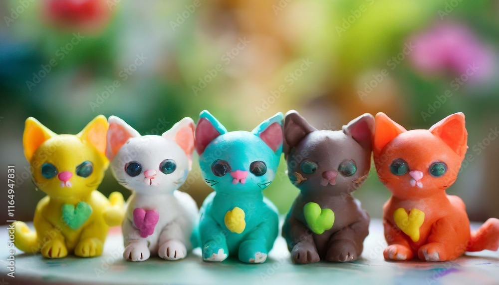 Animals made of plasticine of different colors Animals made of plasticine of different colors