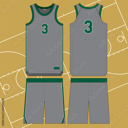 basketball jersey mockup template vector design