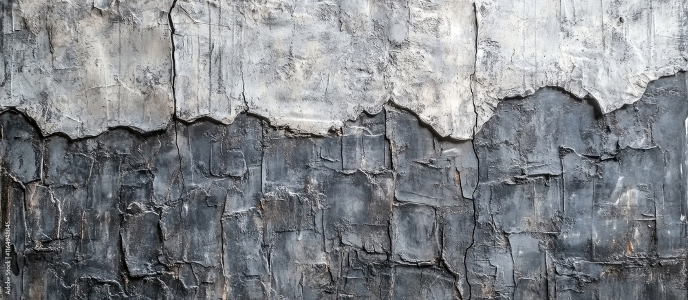 Fototapeta premium Weathered cracked concrete wall with textured patterns ideal for vintage interior design and artistic background applications