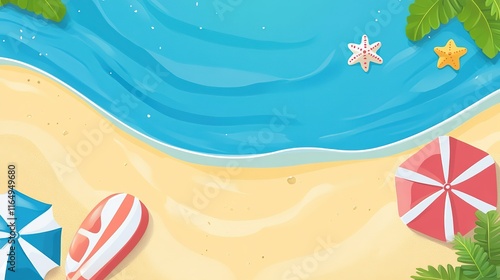 Serene Sea and Beach Background: A Tranquil Coastal Scene for Relaxation and Inspiration.