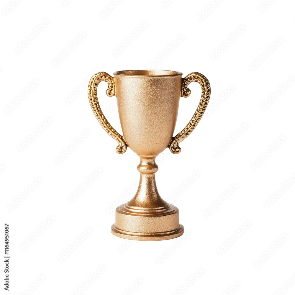 Shiny Golden Trophy with Decorative Handle Shiny Golden Trophy with Decorative Handle