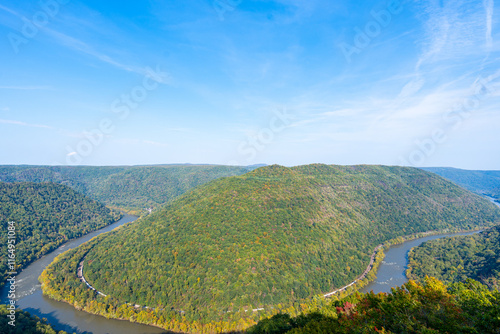 New River Gorge National Park, West Virginia as viewed from Grandview scenic overlook. photo