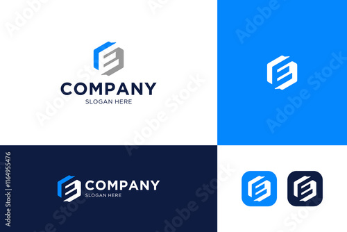 initial E accounting logo design