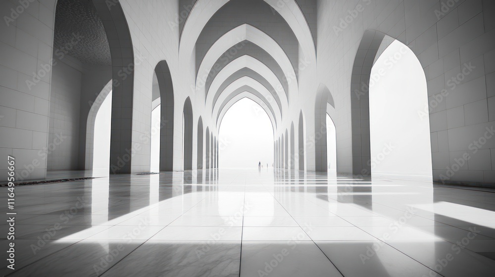 Monochromatic Mosque Architecture: A Serene Perspective Monochromatic Mosque Architecture: A Serene Perspective
