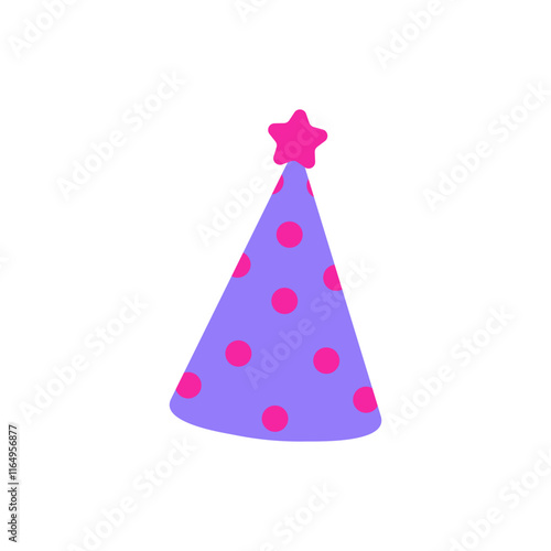Colorful party hat with polka dots for festive celebrations and events