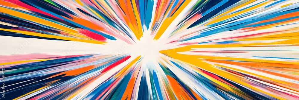 Vibrant Hues Burst Radiantly, Colorful Strokes Expands Joyfully