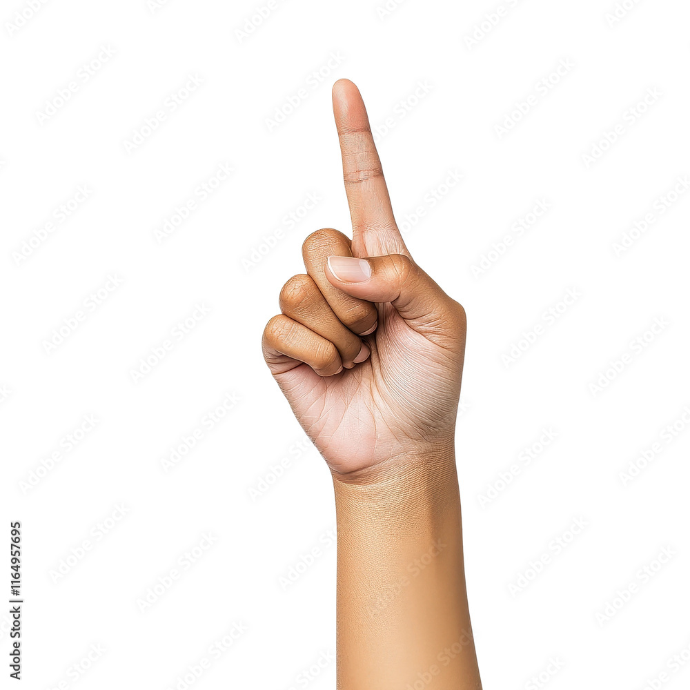 Hand Gesture Symbolizing Number One Sign Hand Gesture Symbolizing Number One Sign