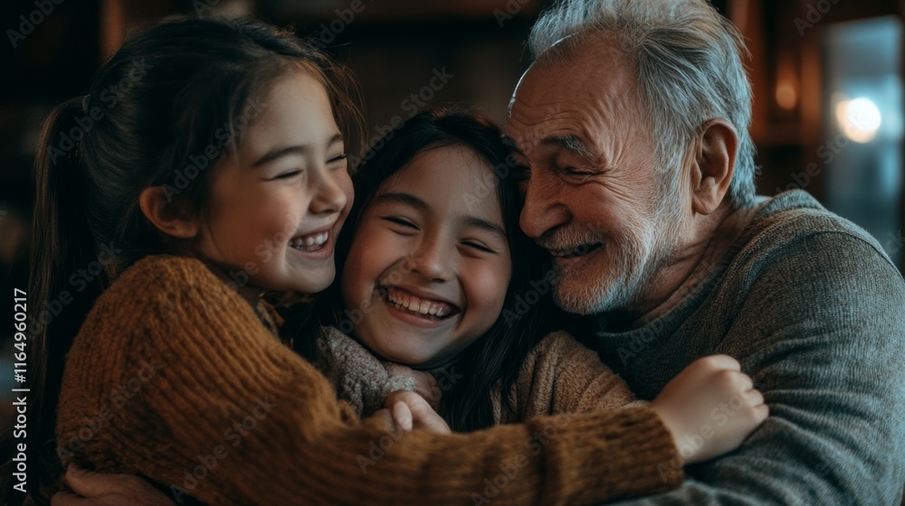 Fototapeta premium An emotional family reunion scene highlighting joy, relief, and connection,