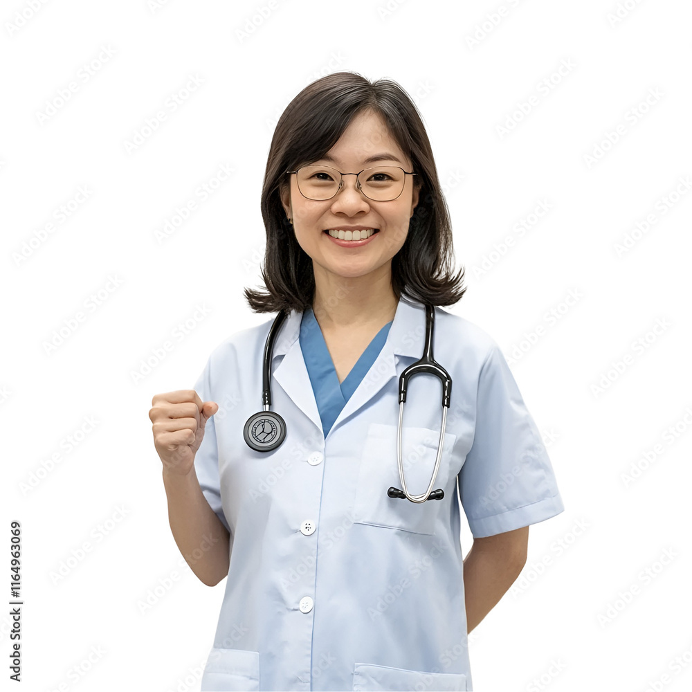 smiling female doctor holding a stethoscope smiling female doctor holding a stethoscope