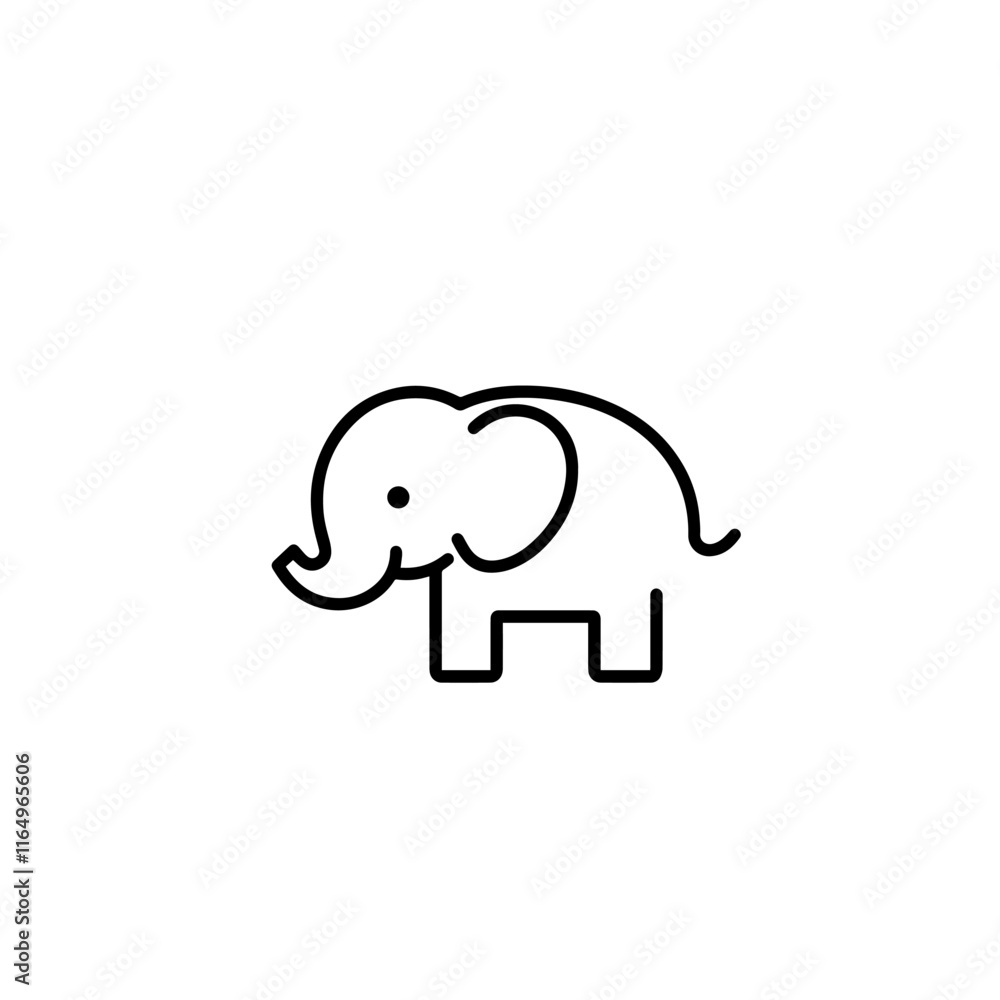 Vector drawn elephant icon. Vector drawn elephant icon.