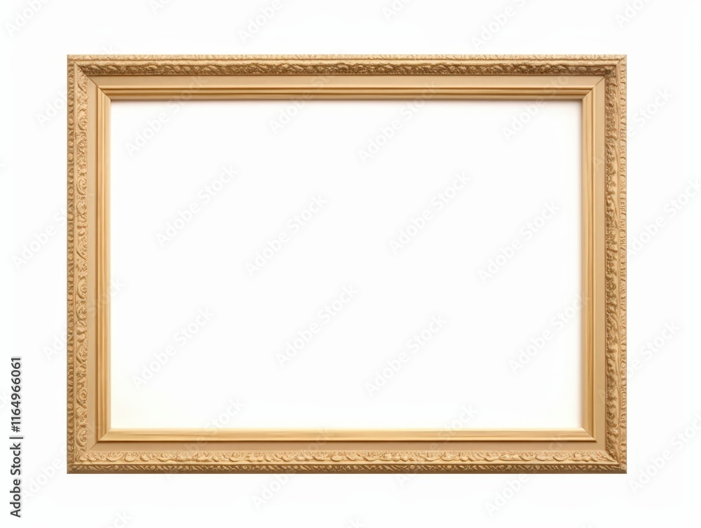 Elegant Golden Frame Isolated on White Background for Art Display or Decoration in Galleries, Homes, or Offices, Perfect for Custom Artwork Placement Elegant Golden Frame Isolated on White Background for Art Display or Decoration in Galleries, Homes, or Offices, Perfect for Custom Artwork Placement